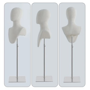 Maniquíes de cabeza de espuma de PU de moda Soportes de exhibición de <span class=keywords><strong>busto</strong></span> de metal ajustables <span class=keywords><strong>para</strong></span> hombres <span class=keywords><strong>para</strong></span> ropa y bufanda con postura de pie - Product Image 4