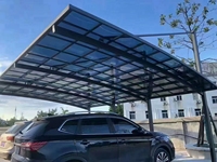 Auvent en aluminium d'extérieur OEM, auvent en polycarbonate, toit de patio, abri de voiture, garages, bois traité sous pression naturel, cadre en métal, abris de voiture