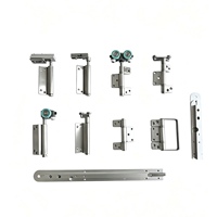 Quincaillerie de porte coulissante pliante à double charnière en acier inoxydable 304, finition noir mat brossé, fixation 7 trous, acceptation OEM, directement de l'usine