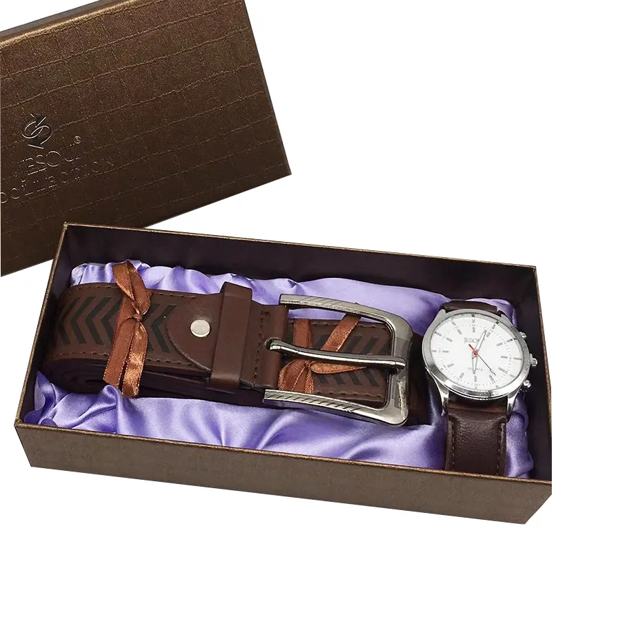 Conjunto de regalo para reloj de hombre, cinturón personalizado, regalo para novio, navidad