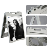 Supports d'affichage publicitaires extérieurs personnalisés en forme de A, panneaux d'affichage double face en plastique, supports d'affichage portables
