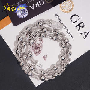 Catena a Corda Infinita con Perle di Moissanite VVS da 8mm, Stile Hip Hop, Completamente Tempestata di Pietre, Certificato GRA, Argento S925 - Product Image 3