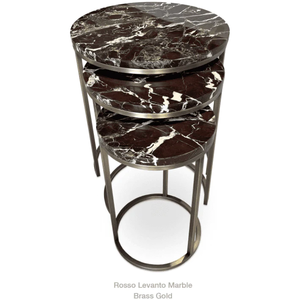 Marble Top <b>Round</b> Coffee <b>Table</b> Luxury Style with <b>White</b> Marble and Golden Powder Coated Iron Frame Narrow Style for Living Room - Product Image 6