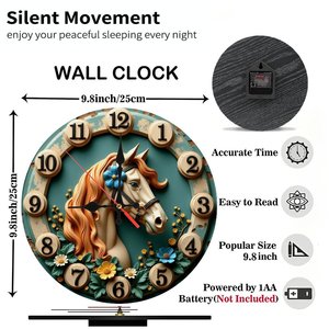 Round Wooden <b>Wall</b> <b>Clock</b> 25cm Quiet Quartz Movement Household Decorative <b>Clock</b> - Product Image 2