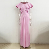 Robe de soirée longue en stock, nouvelle collection Star 2026, simple, respirante, longueur ras du sol, idéale pour l'été