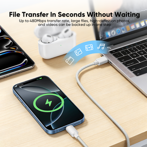 Câble <span class=keywords><strong>de</strong></span> charge rapide VIDVIE PD30W Type-C vers Lightning pour iPhone, câble <span class=keywords><strong>de</strong></span> données USB tressé <span class=keywords><strong>de</strong></span> 1,2 m pour iPhone/<span class=keywords><strong>iPad</strong></span>/Macbook - Product Image 5