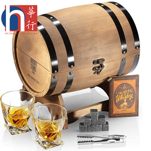 Coffret cadeau personnalisé <span class=keywords><strong>en</strong></span> verre et pierres à whisky à l'ancienne pour hommes dans un baril à whisky - Product Image 3