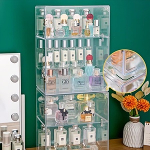 Rõ ràng Acrylic Countertop hiển thị trường hợp/tủ với 4 kệ và khóa cửa Acrylic mỹ phẩm tổ chức giới thiệu cho bán lẻ - Product Image 6