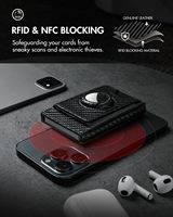 THUMBS-UP Fibre de Carbone RFID Blocage Business Air Tag Cuir Véritable Slim Designer Porte-Carte Métal Aluminium Mans Portefeuille