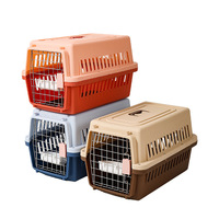Cage de transport pour animaux de compagnie, cage de voyage portable pour chats et petits chiens, 360 °   Cage de transport ventilée pour animaux de compagnie pour les voyages en voiture et le transport aérien