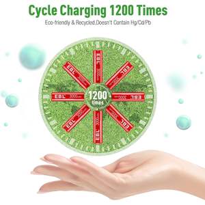 Зарядное устройство EBL с USB-входом для перезаряжаемых литиевых батарей AA 1.5В, 3000мВтч, литий-ионные цилиндрические аккумуляторы с увеличенным сроком службы - Product Image 6