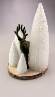 Mini sapin de Noël décoratif de bureau, en bois de cèdre, à aiguilles de pin, petit, blanc, pour décoration de Noël DIY
