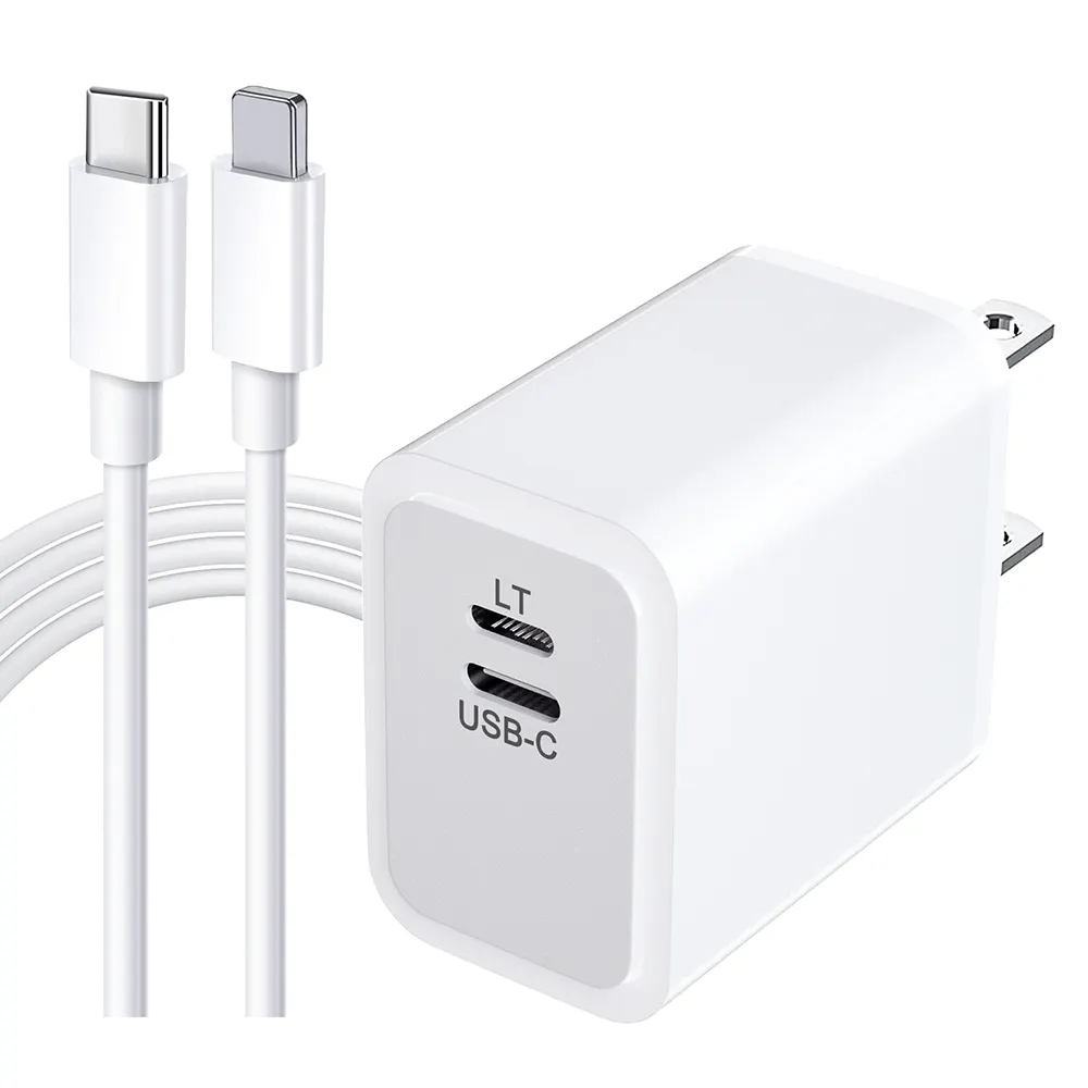 For iPhone iPad Fast Charger 20W PD Fast Power Wall Charger Adapter Lighting and USB C PD Power Adapter for Apple PD Cable