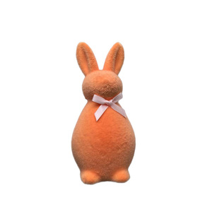 DAMAI Luxury Easter Bunny Party Supplies Flocked Rabbit Tabletop Centerpiece Spring Home Office <b>Table</b> <b>Birthday</b> Decoration - Product Image 5