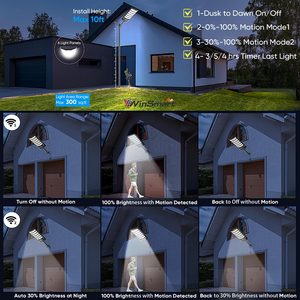 200W <span class=keywords><strong>Auto</strong></span> Dusk-To-Dawn Solar LED Street Lamp 10000LM Poteau en acier galvanisé pour autoroutes et communautés - Product Image 3