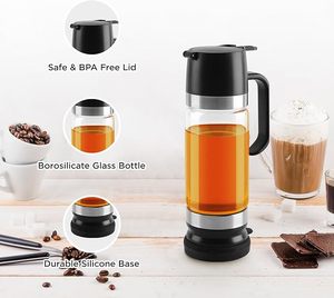 Pot distributeur de miel <span class=keywords><strong>jaune</strong></span> amélioré de 300ml 9oz contenant de miel sans goutte avec poignée distributeur de sirop pour café sirop d'érable - Product Image 2