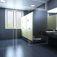 Cabine de toilette à couleur intense avec panneau HPL, cabine sanitaire pour espaces publics et écoles 2026