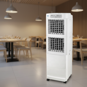 Ventilador <span class=keywords><strong>Enfriador</strong></span> <span class=keywords><strong>de</strong></span> Aire Evaporativo con Control Remoto, Logotipo y Caja Personalizados OEM/ODM, con Tanque <span class=keywords><strong>de</strong></span> <span class=keywords><strong>Agua</strong></span> Grande <span class=keywords><strong>de</strong></span> 45L y <span class=keywords><strong>Base</strong></span> Elevada - Product Image 1