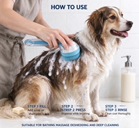 Brosse de toilettage pour animaux de compagnie avec distributeur de savon et de shampoing, poils en silicone doux pour chiens et chats à poils longs, douche OEM