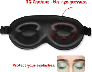 <span class=keywords><strong>Patch</strong></span> oculaire 3D en soie compressée <span class=keywords><strong>anti</strong></span>-rides pour hommes et femmes, avec attaches élastiques, masque oculaire pour un soulagement complet de la <span class=keywords><strong>fatigue</strong></span> - Product Image 3