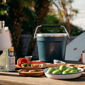 Tùy Chỉnh Cắm Trại Rượu Sâm Banh Bia Bồn Tắm Ice Cube Xô Thép Không Gỉ Đôi Tường Kim Loại Lớn Thép Xô Đá Với Tong - Product Image 6