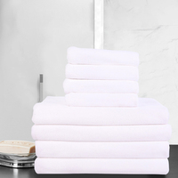 Linge de lit doux et absorbant de qualité supérieure pour hôtel Ensemble de serviettes de toilette de luxe en coton blanc personnalisé pour salle de bain