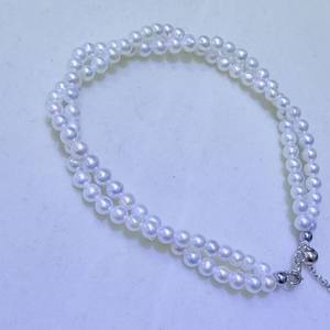 Zhuji Almost Flawless 3-4mm Freshwater Pearl Bracelet <b>Sterling</b> <b>Silver</b> Adjustable Fried Dough Twists Fashion <b>Pendant</b> <b>Necklace</b> - Product Image 2