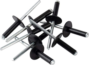 Rivets à tête bombée en acier aluminium noir de 3,2 mm, 4 mm, 4,8 mm, 5 mm, rivets aveugles à grande bride - Product Image 4