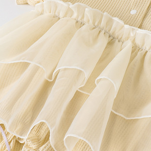 Dulce bebé <span class=keywords><strong>para</strong></span> verano Casual encaje cumpleaños cuello redondo botón <span class=keywords><strong>para</strong></span> bebés niñas pequeños - Product Image 4