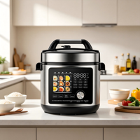Penjualan Terlaris Panci Masak Listrik 1000W 6L 19-in-1 Multi-Fungsi Bahan Stainless Steel Layar LED Kontrol Digital Rumah Tangga
