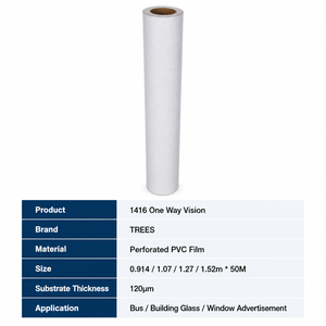 Rouleau de <span class=keywords><strong>vinyle</strong></span> PVC <span class=keywords><strong>perforé</strong></span> à vision unilatérale QS1416 en gros, film auto-adhésif imprimable à l'éco-solvant pour les distributeurs d'<span class=keywords><strong>impression</strong></span> - Product Image 4