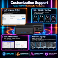 Pabrik Grosir Mini PC Prosesor Intel N3350 DDR3 6GB Slot SSD Ganda M.2 NGFF Panel IPS RJ45 Ethernet untuk Desain Ringkas