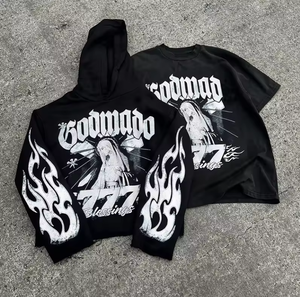 <span class=keywords><strong>Rabal</strong></span> personalizado 3D Puff impresión Logo Streetwear Vintage peso pesado algodón gráfico Sudadera con capucha de gran tamaño - Product Image 1