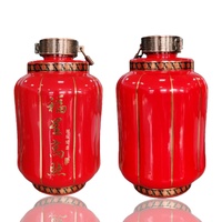 Un nouveau type de jarre à vin chinoise pour le stockage du Baijiu, jarre à vin rouge de 2500 ml, bouteille pulvérisateur de lanterne rouge