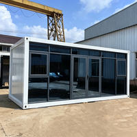 Petite maison modulaire en bois à paroi de verre maison préfabriquée en conteneur d'habitation maison préfabriquée en conteneur