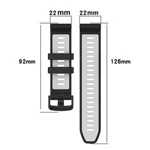 Bracelets de montre de sport en silicone bicolore 22mm bracelet de montre de remplacement en caoutchouc pour Garmin <span class=keywords><strong>Forerunner</strong></span> 965 <span class=keywords><strong>955</strong></span> 945 935 - Product Image 6