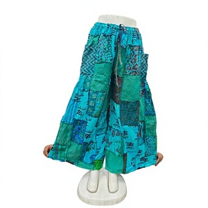 Bohemian Patchwork Harem trouser <b>Women</b> patchwork plazzo Cotton pants Summer Style Streetwear - Product Image 1