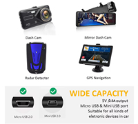Fuente de Alimentación OBD2 a USB C para Cámara de Coche, Kit de Cableado de Estacionamiento 24H de 12V/24V a 5V, Cable de Alimentación Universal para Radar de Cámara de Coche, Adaptador de Alimentación OBD