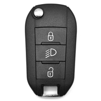 Clé de Voiture Télécommande Pliable MS 3 Boutons 433 MHz Puce 46, pour Véhicule Peugeot avec Lame de Clé Métallique HU83 Non Taillée