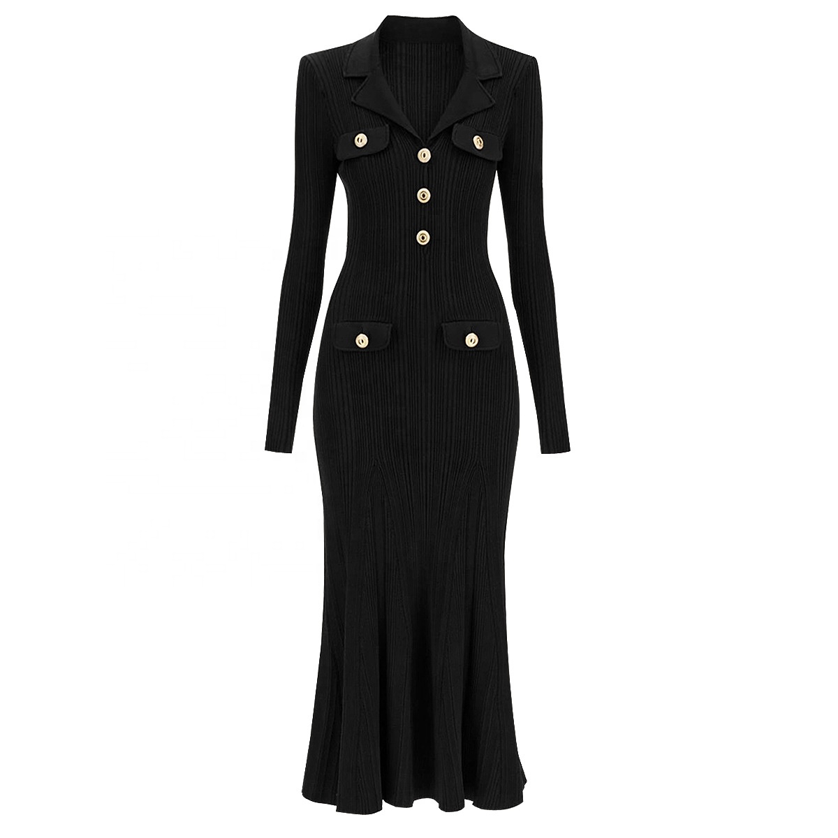 Shop Women's Long Dresses - Elegant V-Neck Knitted Dresses Shop Women's Long Dresses - Elegant V-Neck Knitted Dresses