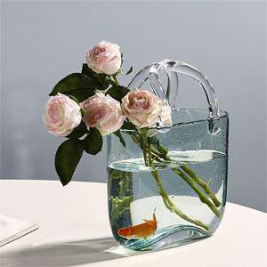 Florero de vidrio para decoración del hogar, texturizados bolsa personalizada de brotes, Vintage Ins, cerámica, conjunto moderno, nórdico, China - Product Image 1