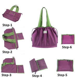 Emballage de transport écologique Sac réutilisable Sac à cordon promotionnel personnalisé en gros Sacs d'épicerie pliables en nylon - Product Image 2