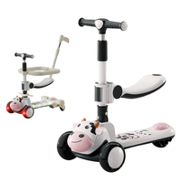 Trottinette à pousser à 3 roues pour enfants, vente chaude 2026, design pliable à un bouton, pour les enfants de 3 à 12 ans, roues en PU légères pour les tout-petits