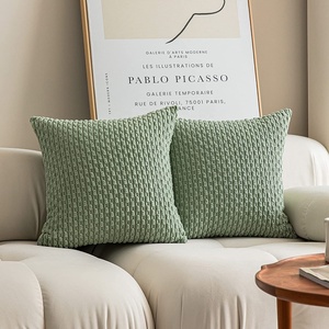 Farmhouse Boho Home Decor Sage <strong>Green</strong> 18x18 Inch Woven Solid <strong>Cushion</strong> Covers for Living Room Hotel <strong>Sofa</strong> Bed - Product Image 1