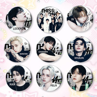 Nouvel album Kpop Stray Kids THIS THAT, broche laser à double clignotement, badge en fer blanc avec impression HD de haute qualité, FELIX BANGCHAN I.N, cadeau