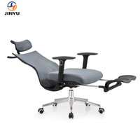 Chaise de bureau à dossier haut en maille avec appui-tête, accoudoirs réglables, support lombaire, mécanisme d'inclinaison, base chromée et roulettes pour le lieu de travail