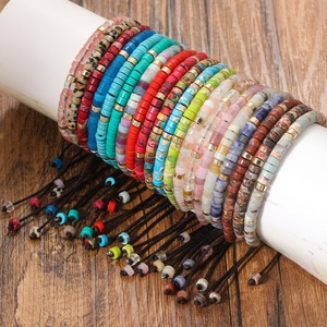 2x4mm pietra naturale occhio di tigre braccialetto di perle per <span class=keywords><strong>le</strong></span> donne uomini della Boemia equilibrio di guarigione regolabile minimalisti bracciali gioielli - Product Image 3