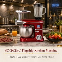 Robot culinaire multifonction OEM&ODM&CKD tout-en-un 7L avec hachoir à viande, mixeur en verre 48oz, 1300W, minuterie LED, 6 vitesses et fonction Pulse
