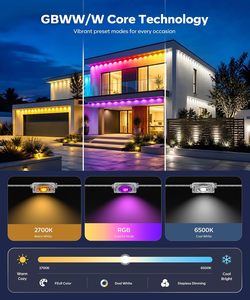 Lampes LED RGBW 12V/24V blanc chaud, étanches IP68, pour aménagement paysager, Noël, fêtes, éclairage extérieur permanent avec contrôleur - Product Image 5