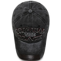Gorra de Béisbol Aoteng Unisex Retro de PVC Lavado con Letras Bordadas, 6 Paneles, Visera Desgastada, para Primavera, Otoño, Deportes al Aire Libre y Protección Solar